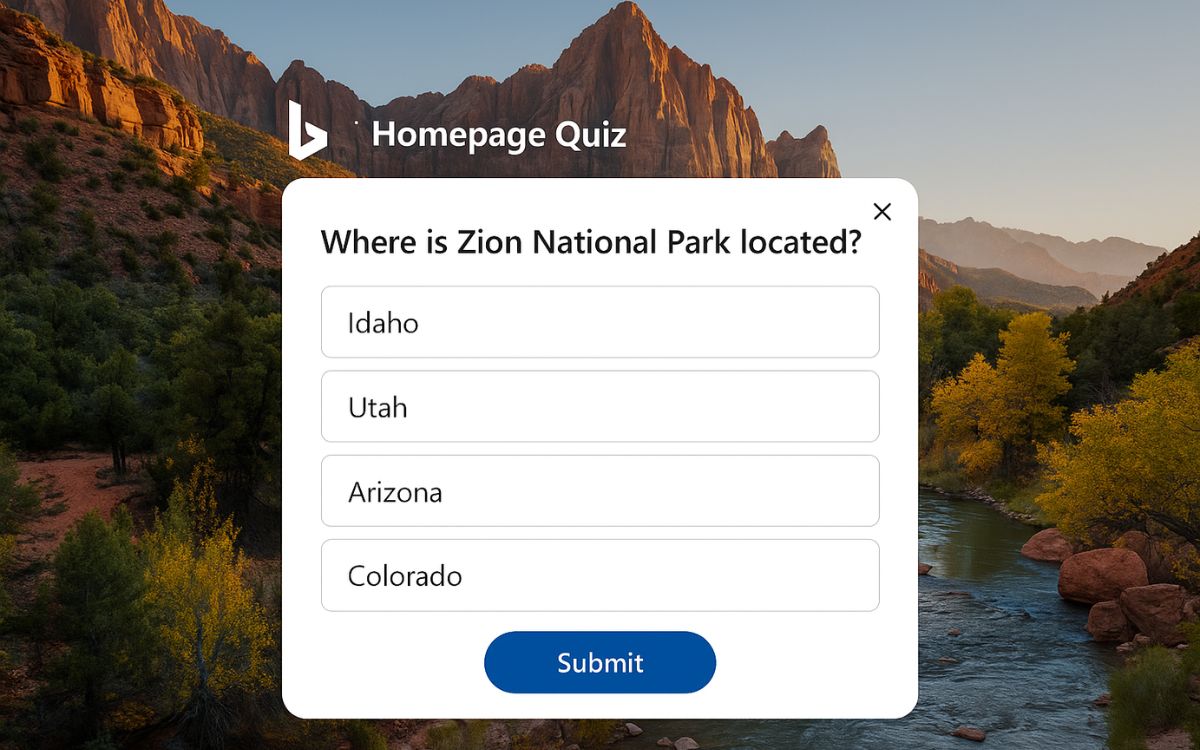 Bing Homepage Quiz